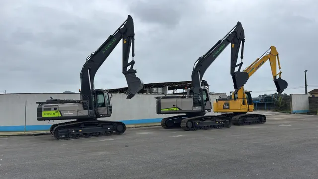 Escavadeiras Zoomlion e Komatsu da frota da 3C Locações